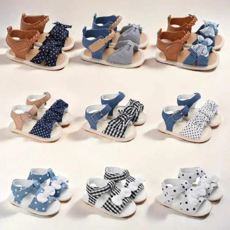 Baby Girl Summer Sandals 0-1 Year Cute Bow First Walker Soft Comfortable Newborn