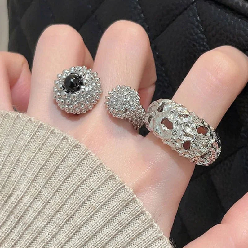Fashion Jewelry Luxury Temperament Metal Open Rings For Women'S Girl Wedding Gifts Popular Design Accessories Dropshipping