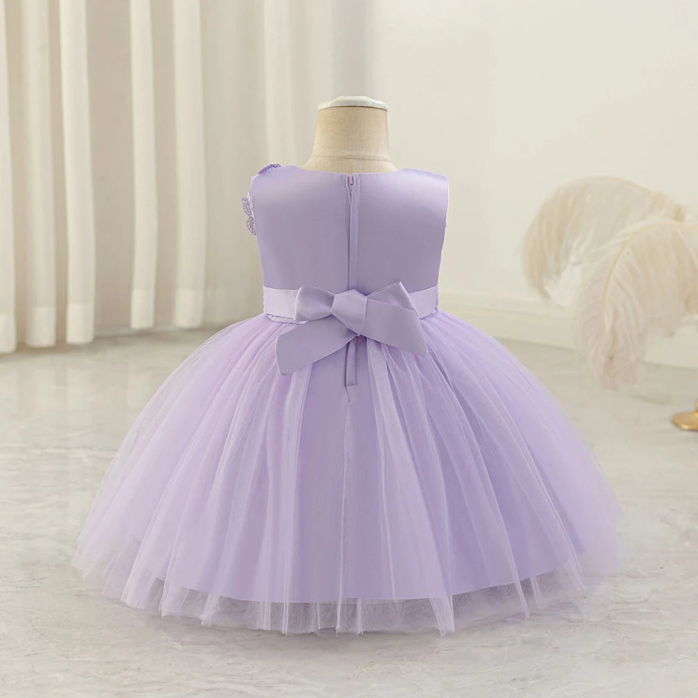 HETISO Butterfly Toddler Baby Dresses Infant Princess Summer Tulle Embroidery Birthday Party Dresses for Kids Girl Gown