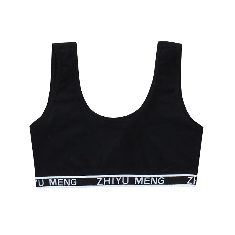 1/3PCS Teenage Girls Training Bras Vests Puberty Adolesent Students Underwear Brassiere Letters Wireless Children Tube Tank Tops