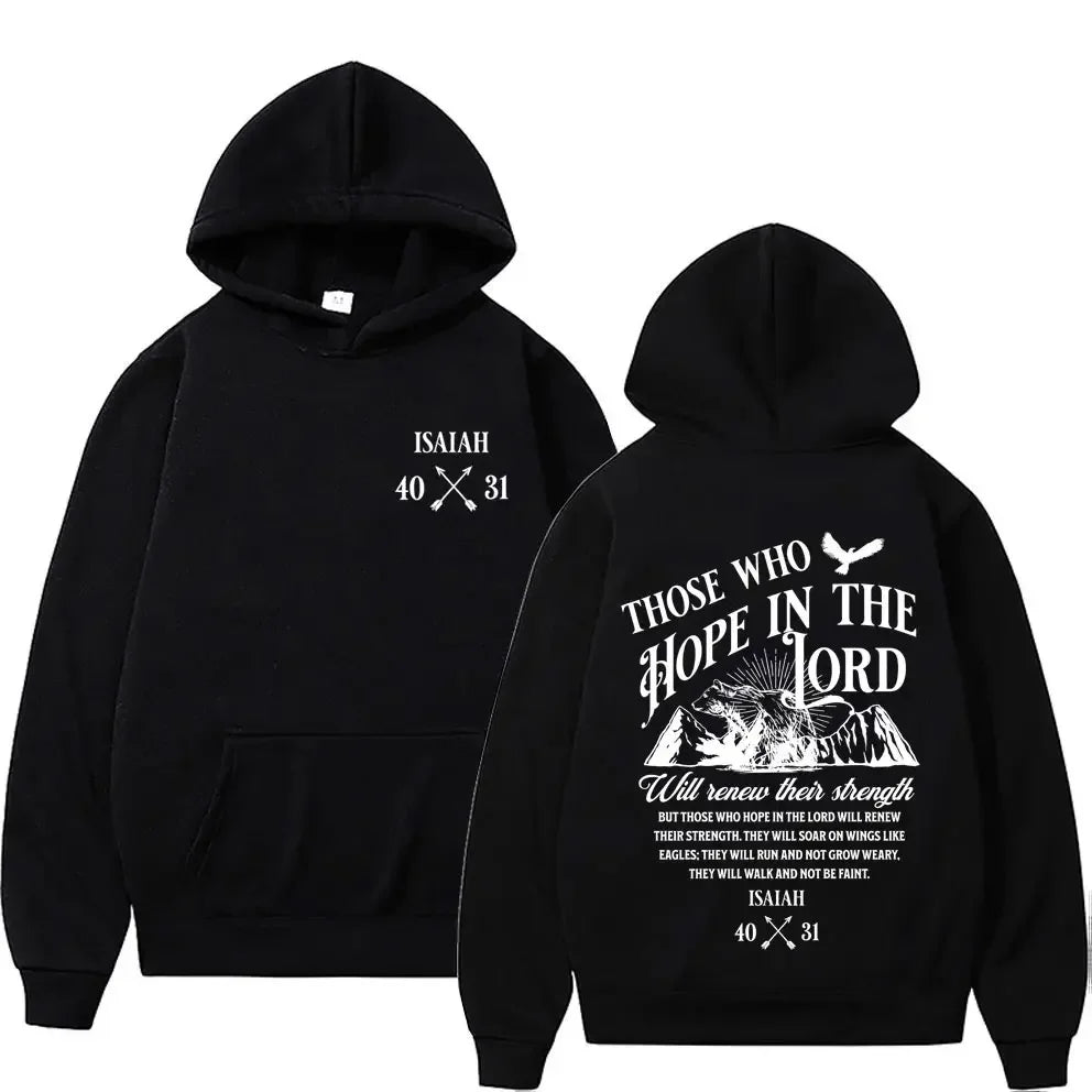 Christian Bible Verse Graphic Fleece Hoodie - Unisex Vintage Style
