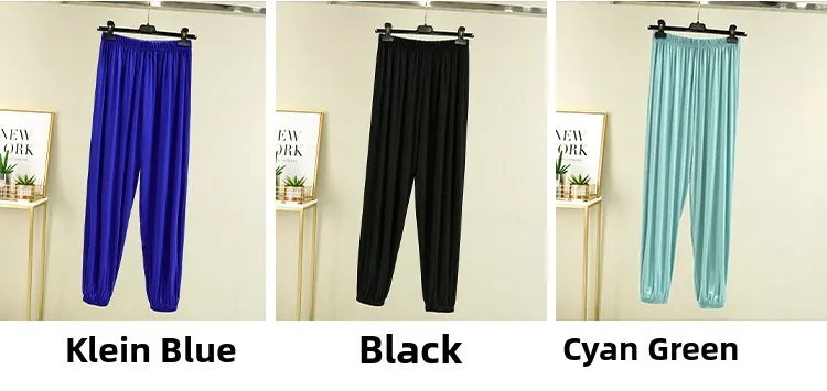 Loose Modal Women's Summer High Waist Wide Leg Pants Comfortable Casual Thin Sleepwear Mosquito Repellent  Color Trousers