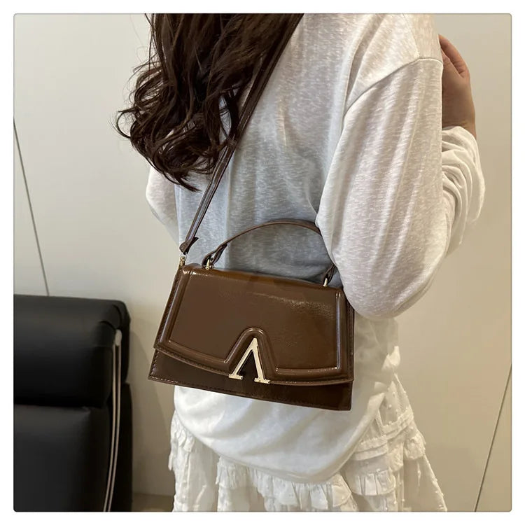 Candy Colored Minimalist Crossbody Shoulder Bag - PU Leather