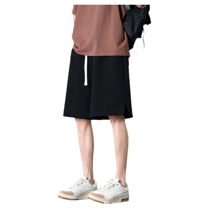 Loose Ice Silk Basketball Shorts Men's Summer Quick Dry Sport Mid-Pants American Breathable Casual Straight Loose Five-Quarter