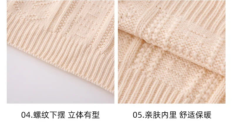 Women Sweater Print Family Daughter Matching Equal Mother Same Knit Top Pullover Baby Knitwear Clothes Knitted Jumper Holiday