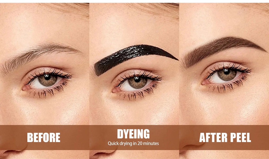 Eyebrow Tattoo Tint Semi Permanent Brow Tint Long-lasting Waterproof Natural Brown Liquid Eye Enhancers Brow Tattoo with Brush