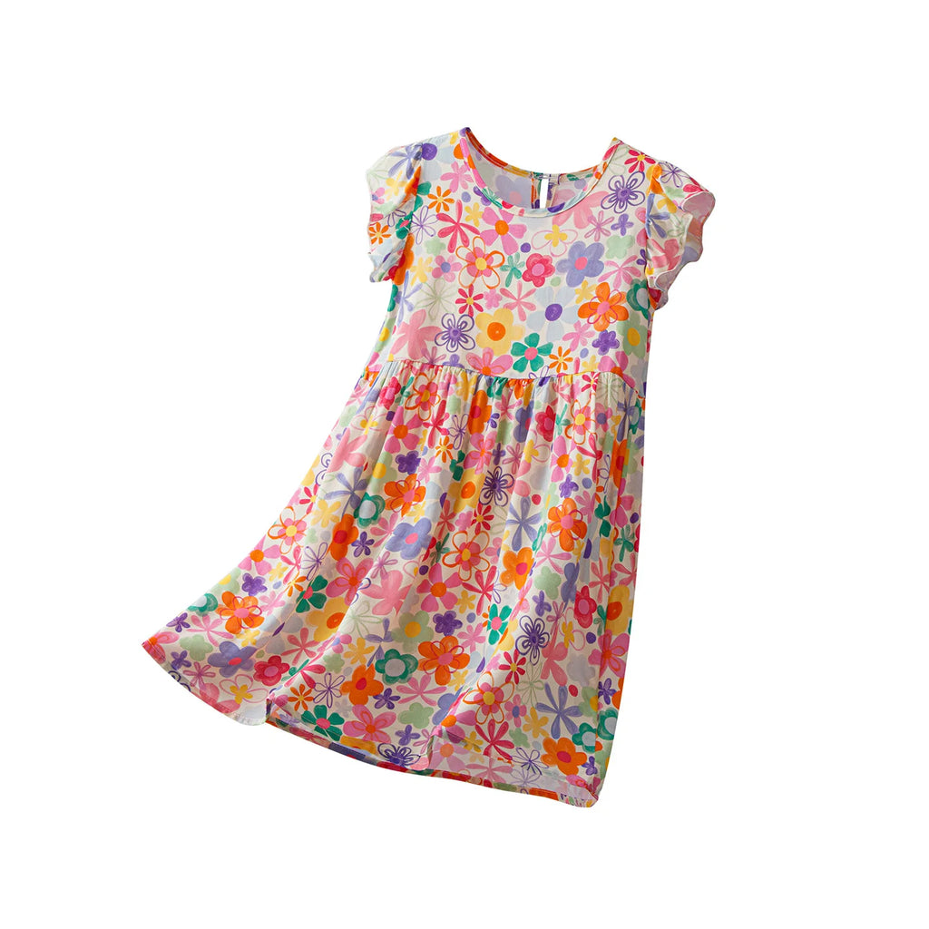 Girls Dresses Summer Children's Soft and Comfortable Floral Dresses Cool and Stylish Little Girls' Princess Dresses Baby Clothes