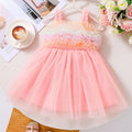 Girls Casual Summer Pink Mesh Sleeveless Dress Children's Fashion Lightweight Skirt for Girls Ages 4-12
