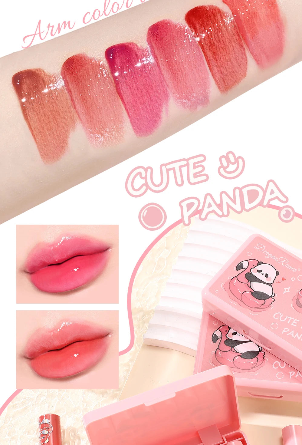 6Pcs/Set Lip Gloss Set Moisturizing and Nourishing Gentle Lipstick Non-Greasy Waterproof Lip Glaze Sweat-Proof Mirror Gloss Lipstick Long-Lasting Lip Glaze Set