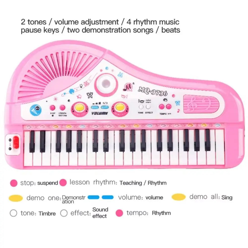 Plastic 37 Key Piano Musical Simulation with Microphone 37 Key Electronic Keyboard Learning Musical Instruments