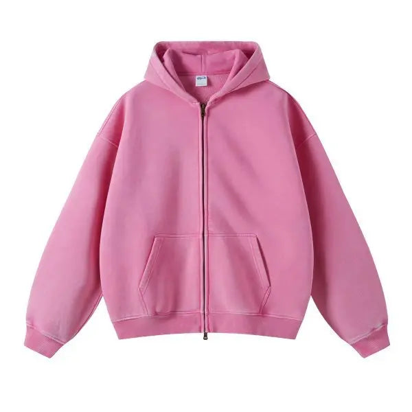 Maqvob High Quality Luxury Apparel Street Wear Euro Us Size Spring Autum Full Up Zipper Washed Batik Dye Hoodie