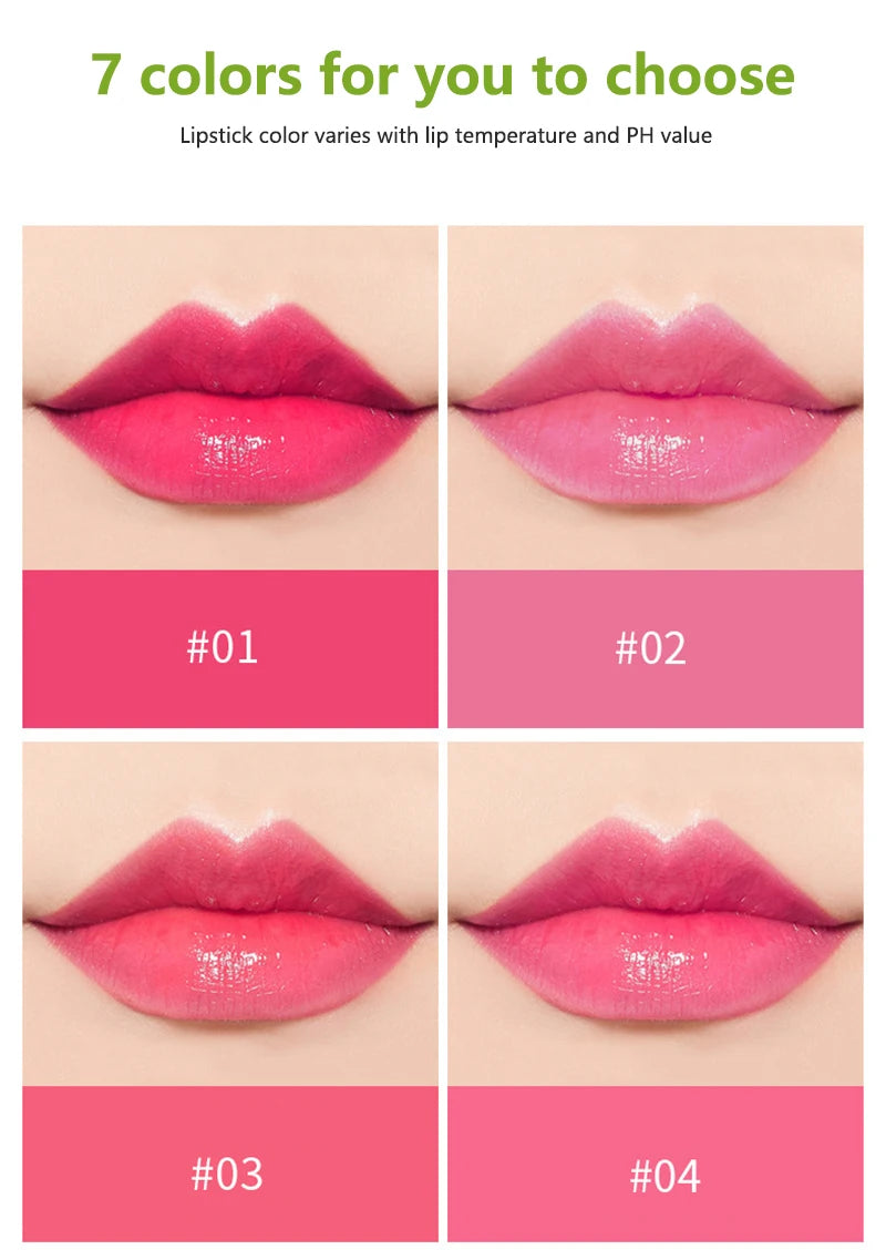 Aloe Vera Temperature Color Changing Lipstick Moisturizing Jelly Lip Balm Long Lasting Nourishing PH Reactive Lip Gloss Lip Care