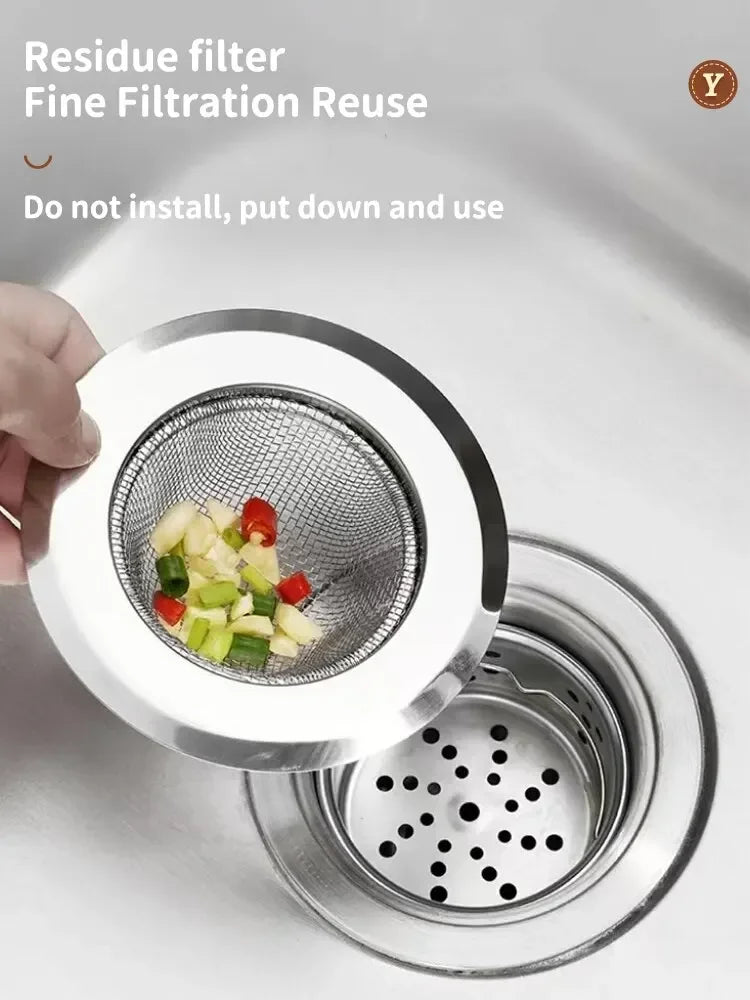 Kitchen Sink Strainer Stainless Steel Sink Funnel Anti Blocking Sink Dishwasher Basin Floor Drain Sewer Hair Strainer