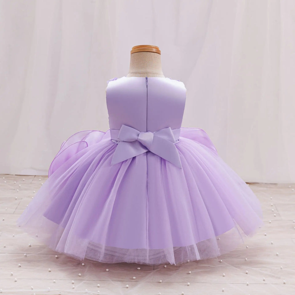 HETISO Girl Flower Dress Tutu Mesh Children's Wedding Ball Gowns Baby Suitable Sleeveless Party Wear