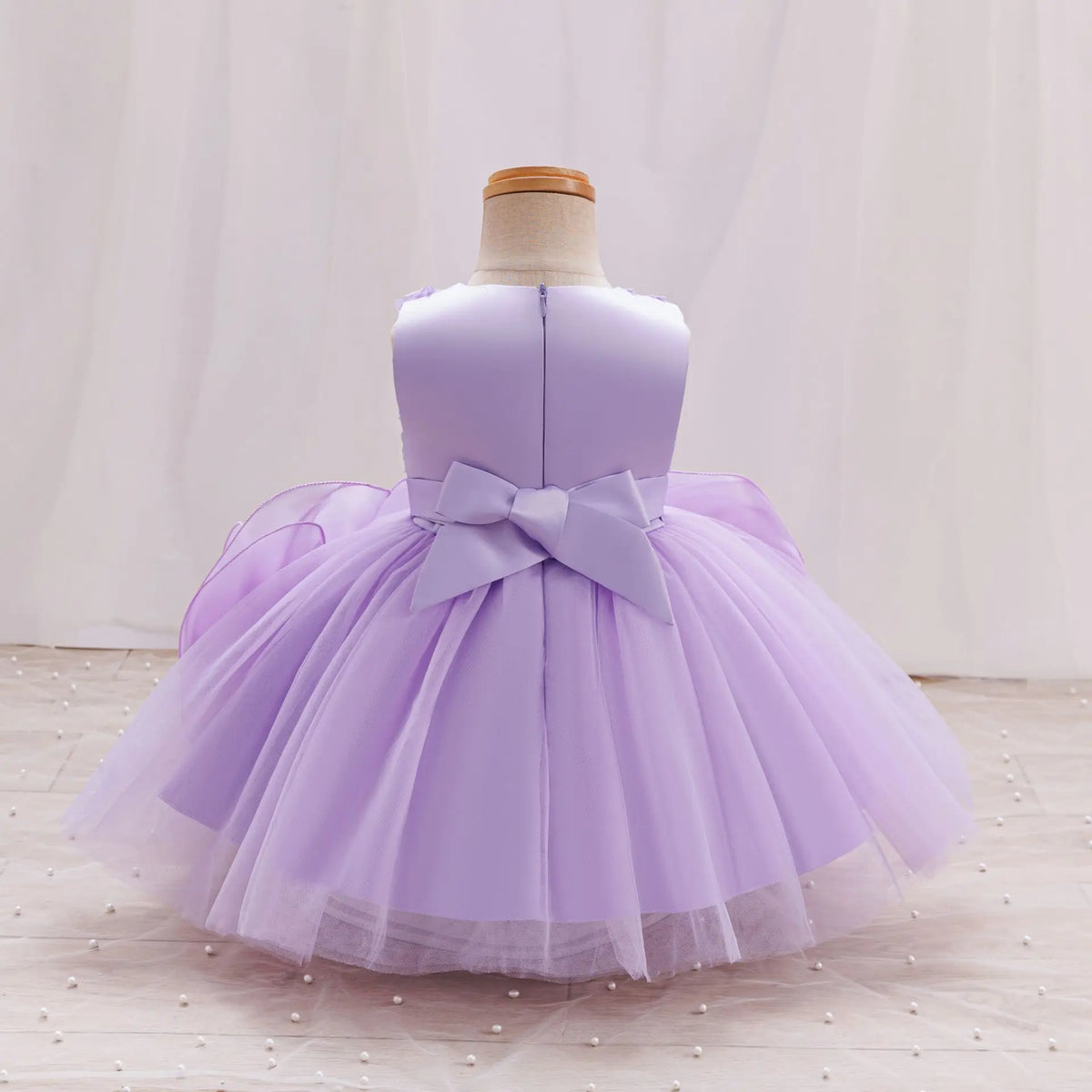 HETISO Girl Flower Dress Tutu Mesh Children's Wedding Ball Gowns Baby Suitable Sleeveless Party Wear