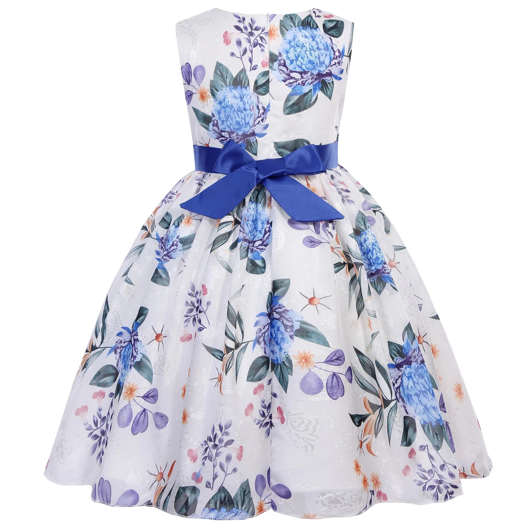 HETISO Girls Flower Dress Summer Retro Sleeveless Kids Princess Birthday Dresses Child Casual Clothes 2-10 Yrs