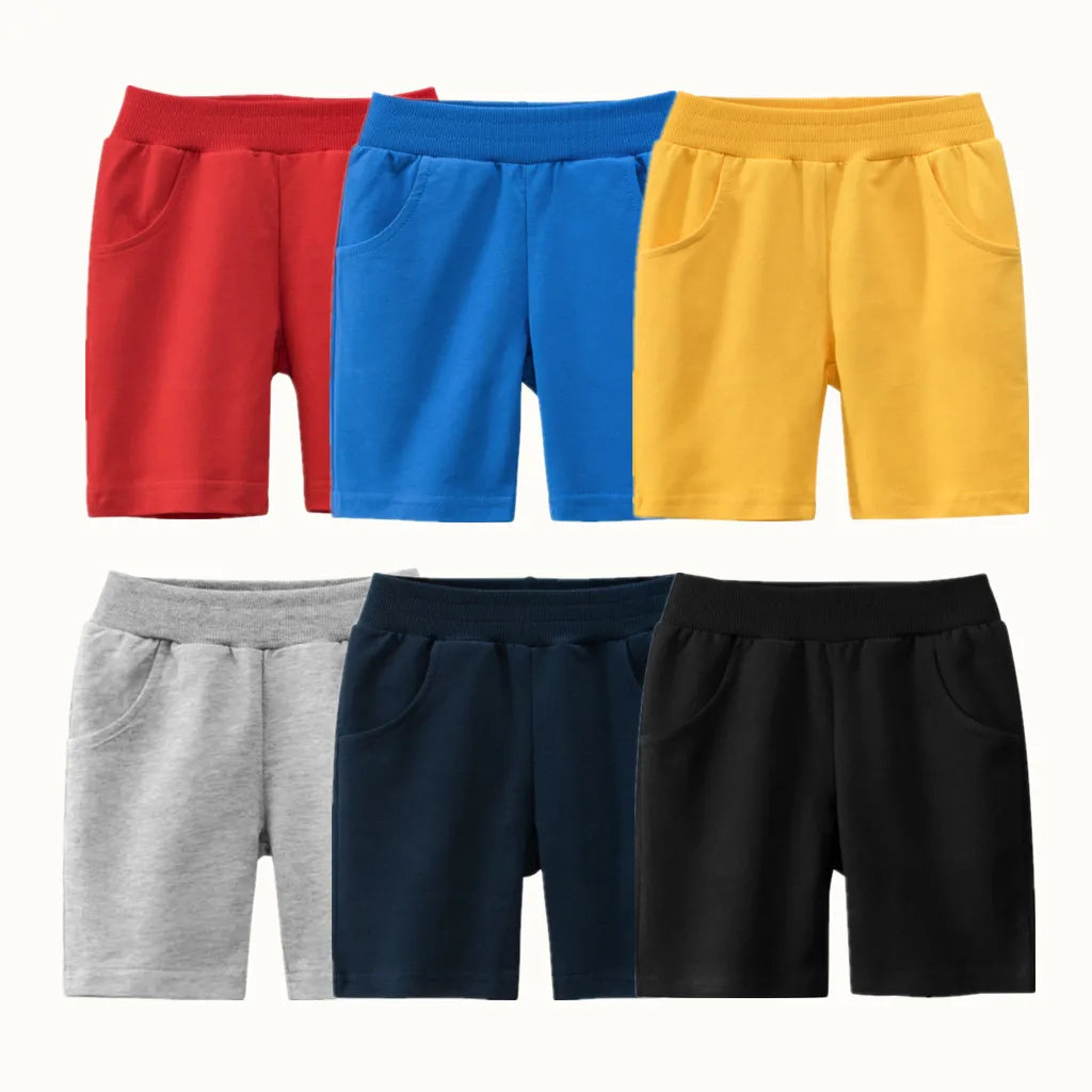 2024 Summer Girls Boys Solid T-Shirts Clothes 100% Pure Cotton Short Sleeve Yellow Red Green Kids UnderShirt Bottomming Clothing