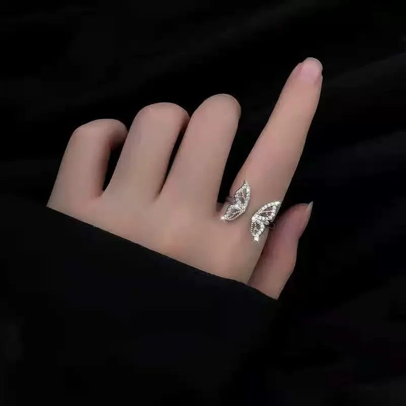 Textured Copper Bow Knot Open Ring For Women'S Adjustable Matte Ribbon Statement Finger Ring Elegant Minimalist Daily Wear Jewelry