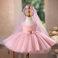 Dreamy Vow D153 Pink Flower Girl Dress Handmade Flowers with Headwear Kids Wedding Birthday Holiday Party Pageant Festival Gown