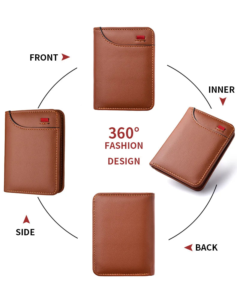 Men's Wallet Vertical Multi Card Small Wallet Driver's License Youth Mini Student Change Bag Card Bag