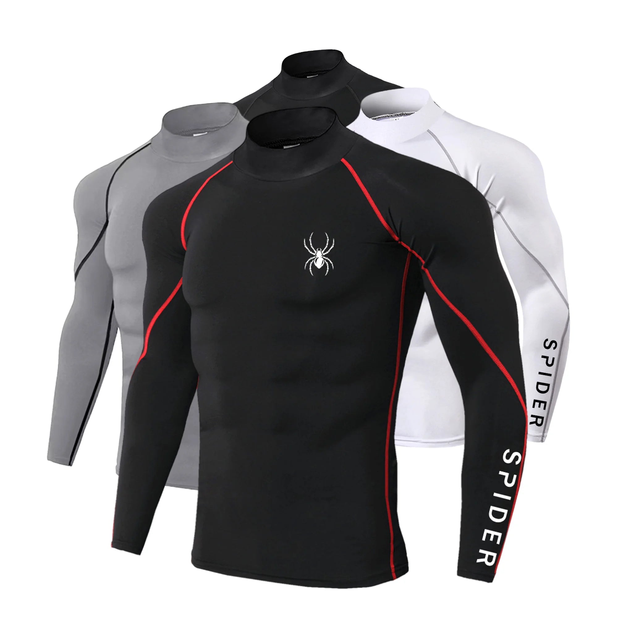 Men's Long Sleeve Compression Shirt Gym Fitness Athletic Undershirt Elastic Sport Running Tops