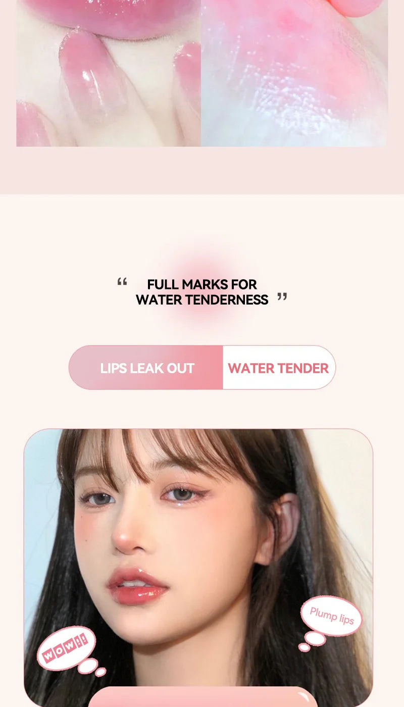 OMGA Color-Changing Lip Balm Jelly Lipstick Moisturizing Waterproof Hydrating Temperature-Sensitive Peach Flavor,Smooth Lips