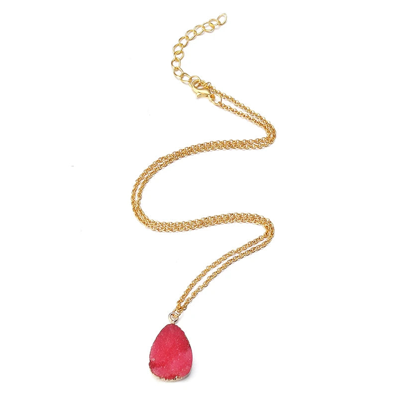 Romantic Peach Heart Necklace Resin Pendant On Stainless Steel Chain For Her Colorful Love Gift