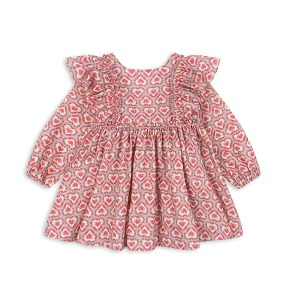 Summer 2026 Ks Girls Polka Dot Print Dress Girl Vacation Long Sleeved Tops Pants Kids Preppy Style Dresses Children Clothes Set