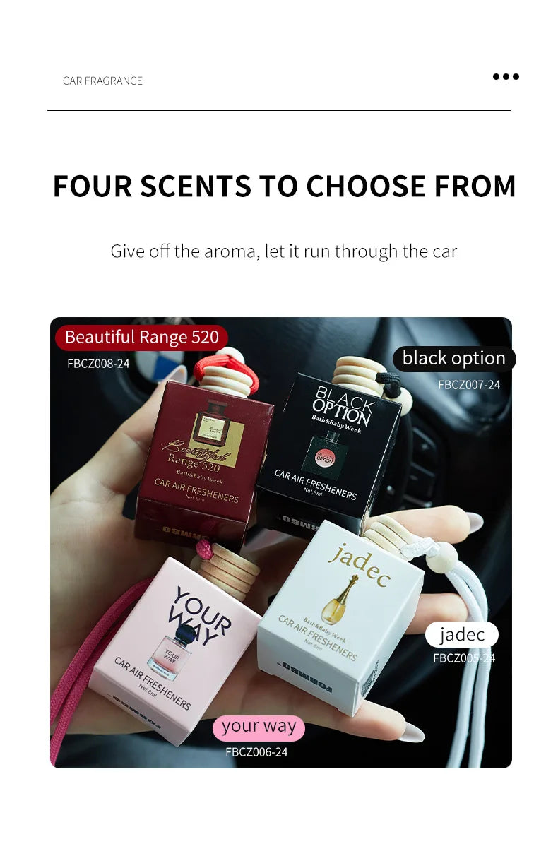 8ML Long Lasting Scent Glass Bottle Air Freshener Keep Charming and Fresh Hanging Car Interior Decoration Perfume Diffuser