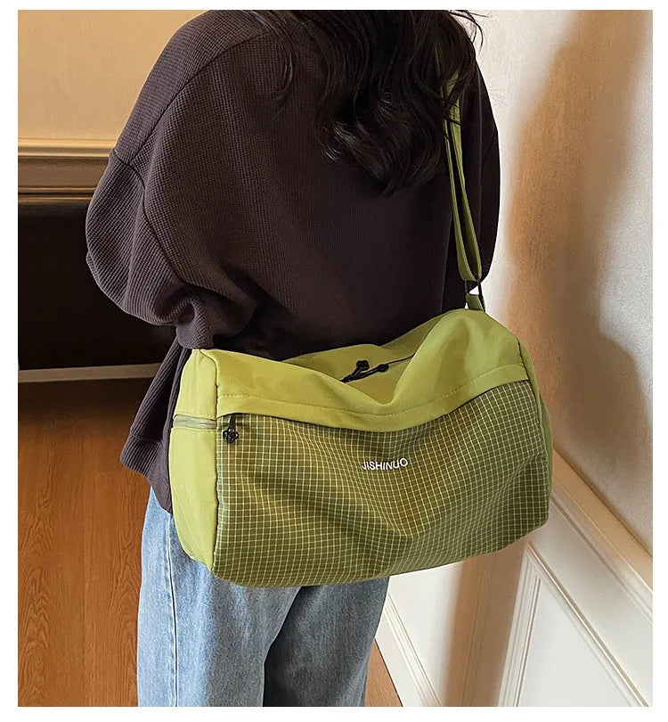 Large Capacity Travel Tote Bags for Women Solid Color Shoulder Messenger Bag Sports Yoga Satchels Fashion Woman Handbag