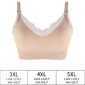 Plus Size Wireless Front Open Nursing Bra Soft Lace Breathable Seamless Maternity Breastfeeding Bras Maternal Support Pregnant