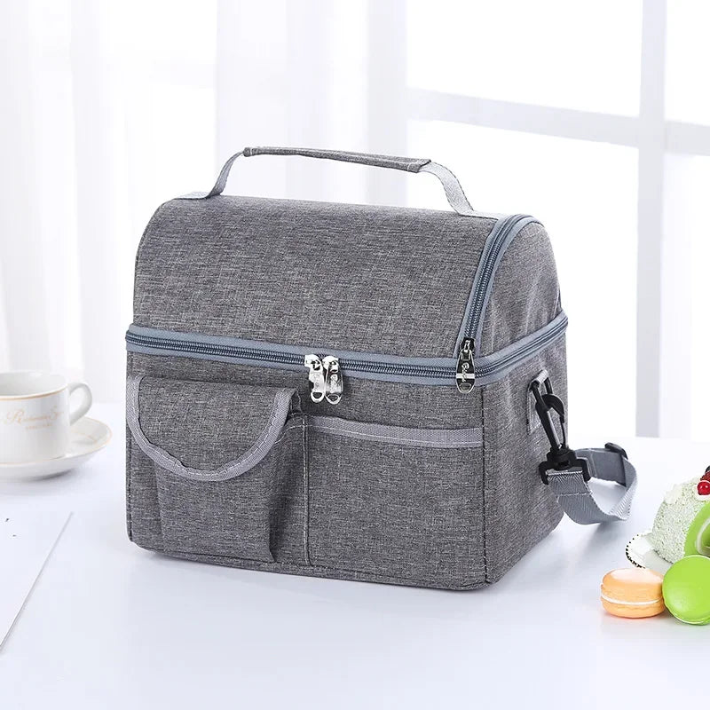 Bolsa de almuerzo reutilizable térmica aislada para mujeres y hombres, multifuncional, 8L, nevera y calentador, fiambrera a prueba de fugas e impermeable