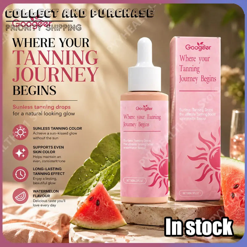 Googeer Sunless Tanning Drops with Gluconolactone for Face & Body Customizable Skin Glow Even Skin Tone Long Lasting 60 ML