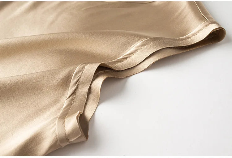 Heavy Silk Women's Sleeveless Top T-shirt Autumn Silk Top Silk Satin Bottom Top Solid Color T-shirts Satin Shirts for Women