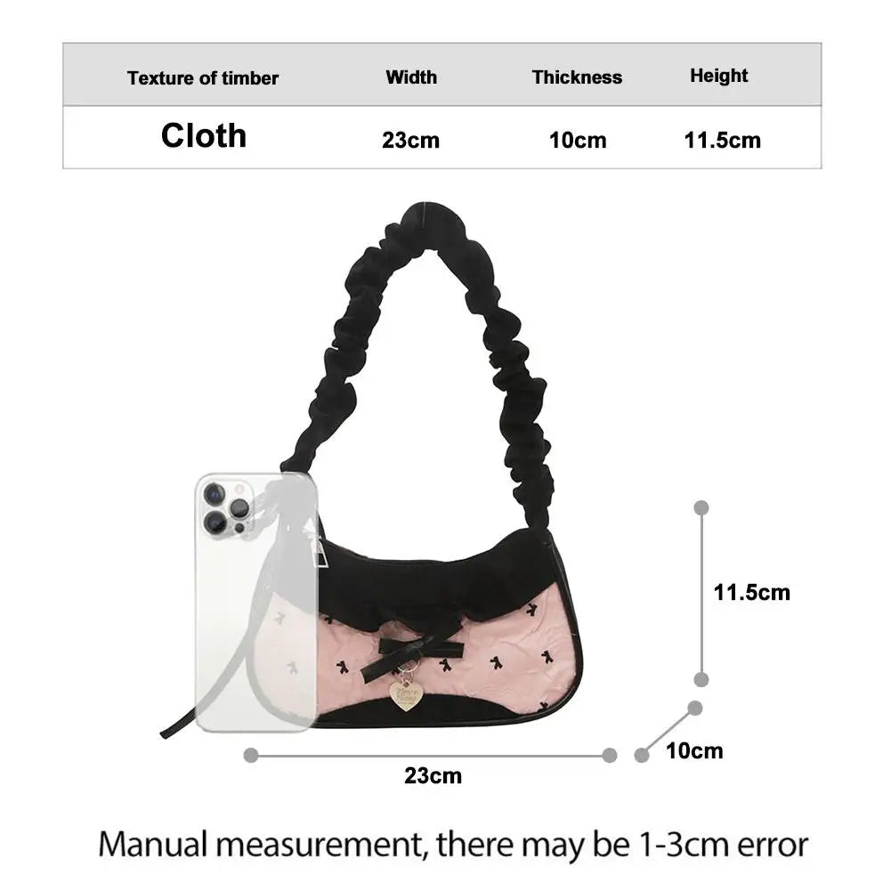 Fashion Grid Women Bag Lace Ribbon Stretchable Shoulder Strap Single Shoulder Underarm Bag Daily Commuting Student Handbag
