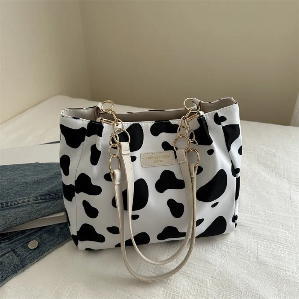 Trendy Large Capacity Women Shoulder Bag PU Leather Animal Printing Crossbody Bags Casual Style School Bag Tote Bag Girls