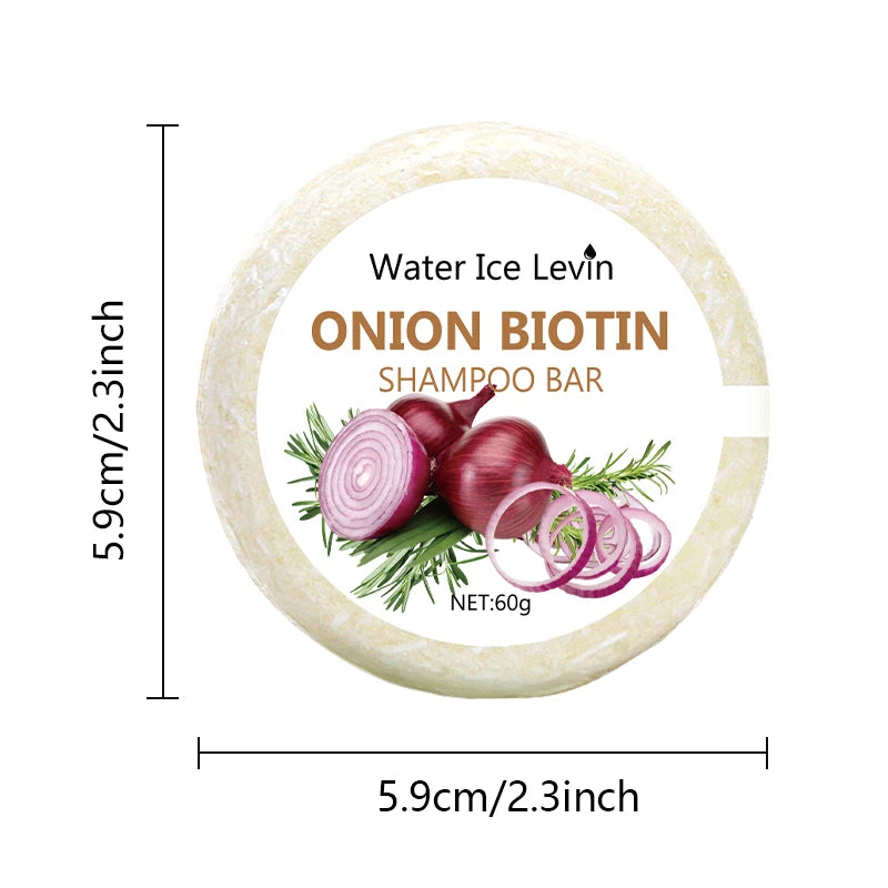 Water Ice Levin Onion & Biotin Shampoo Bar - 60g, Rosemary Extract