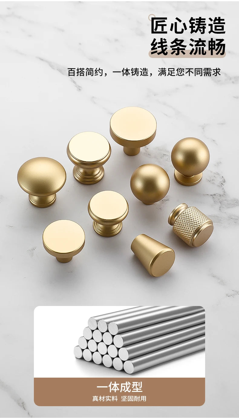 Handles Drawer Cabinet Furniture Kitchen Handles for Cabinet Knob Door Drawer Furniture Kitchen Golden Silvery European Style