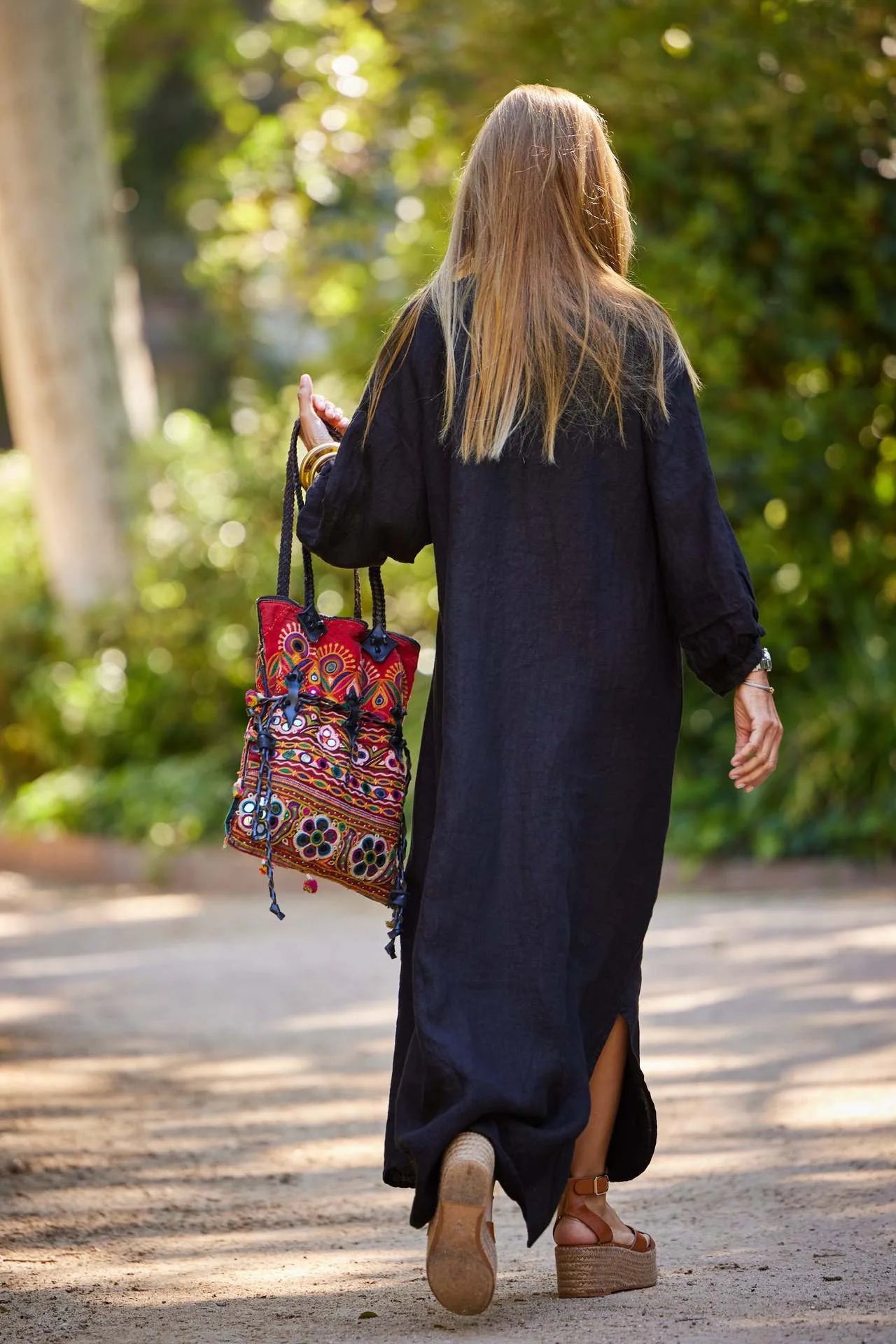 Women V Neck Lantern Long Sleeve Linen Maxi Dress Button Front Loose Casual Vacation Ladies Long Dress