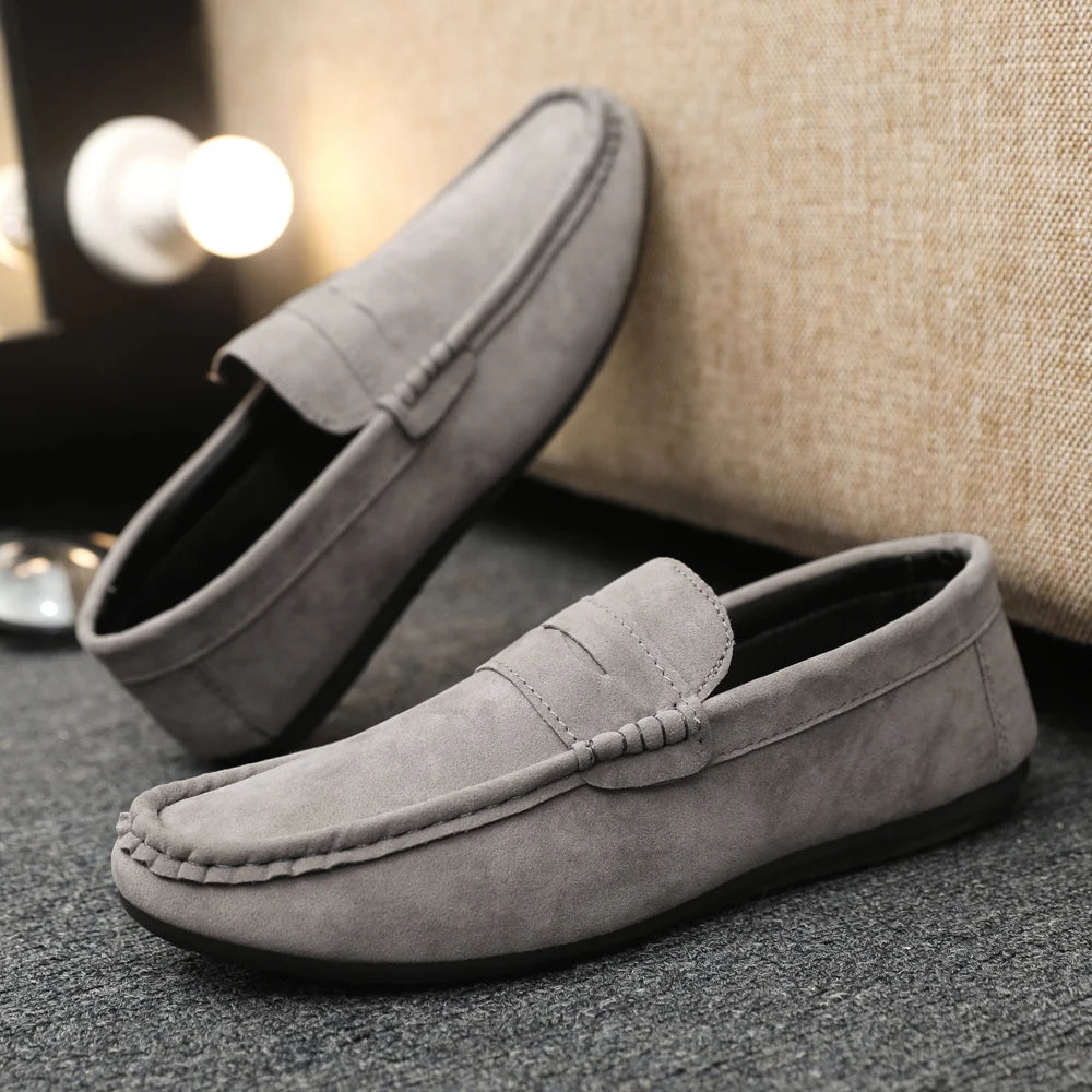 Men's Comfort Loafers | Casual Driving Shoes in Black, Grey & Khaki