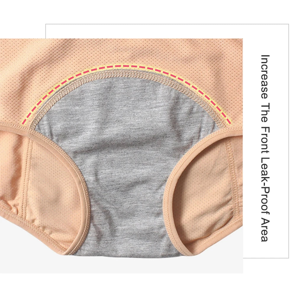 Leak Proof Menstrual Panties Plus Size L-8Xl Underwear Period Physiological Pants Women'S Waterproof Briefs Female Lingerie