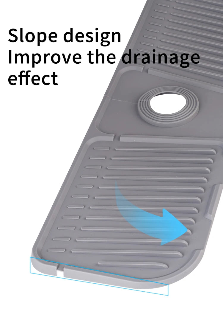 Alfombrilla de silicona para grifo de cocina, alfombrilla recogegotas de agua para grifo, almohadilla antisalpicaduras para fregadero, protector de encimera de baño
