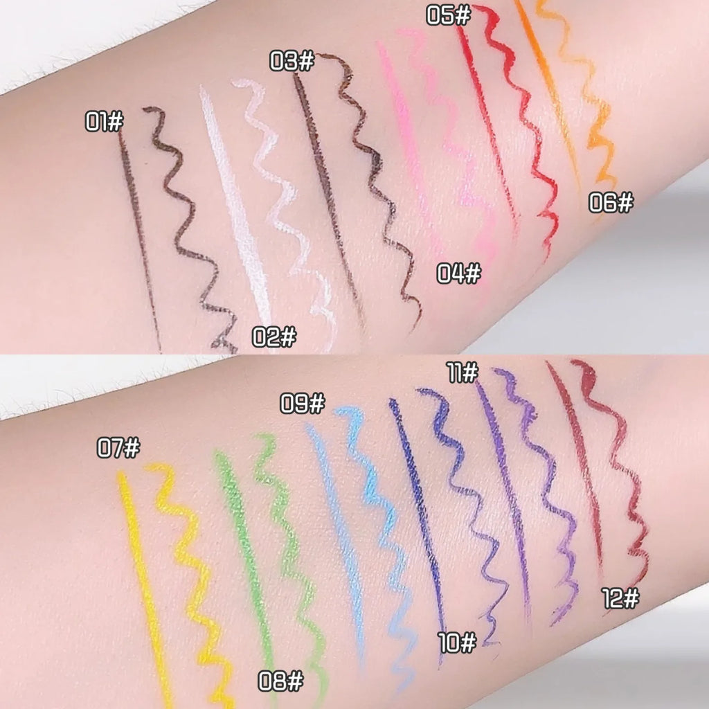 Ultra-thin Waterproof Eye Liner Matte Berry Red Liquid Eyeliner Black White Eyeliner Pen Easy To Color Colorful Lying Silkworm