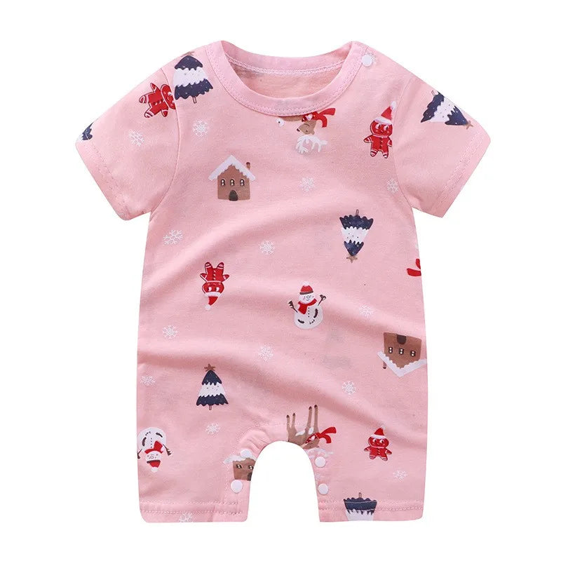 Baby Unisex Romper Jumpsuit - 100% Cotton Short-Sleeve Animal Print