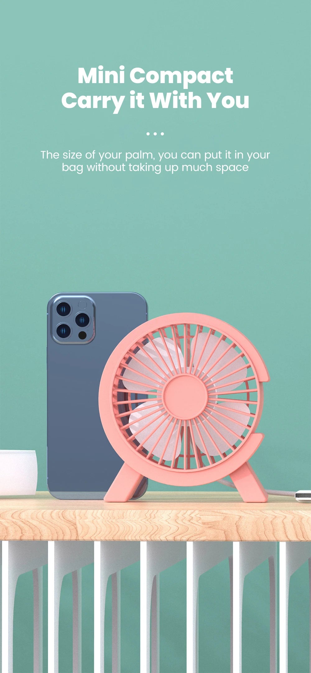Mini USB Rechargeable Table Fan Portable USB Small Fan Fan For Student Dormitory Computer Summer Gadget Home Desk Office