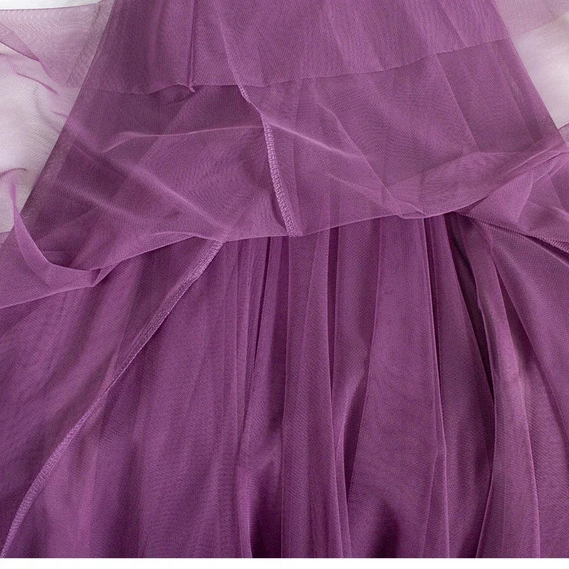 New large hem chiffon long skirt for women's Korean casual simple solid color three-layer A-line high waisted long skirt