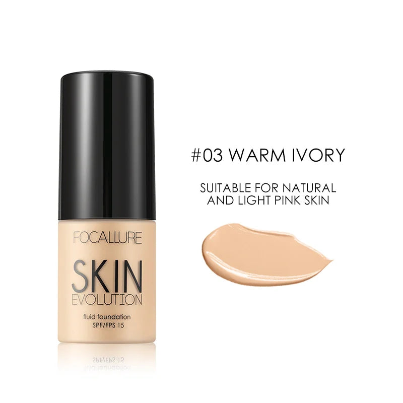 Focallure Base Face Liquid Foundation Cream Full Coverage Concealer Oil-Control Moisturizing Foundation Cream Makeup For Women'S