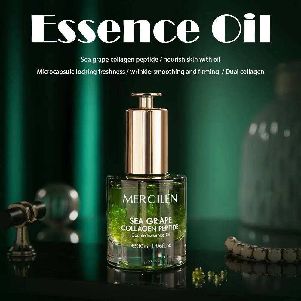 Sea Grape Collagen Peptide Double Essence Oil 30ml Facial Care Tightening Moisturizing Face Serum Korean Skin Care