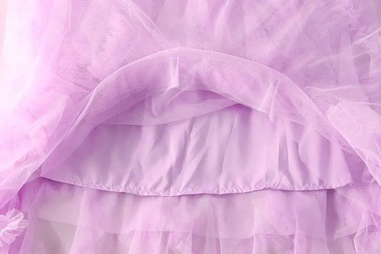 Summer Fashion Irregular Cake Tulle Skirt Women Sweet Midi Long High Waist A-line Skirt Female Mesh Party Evening Skirt