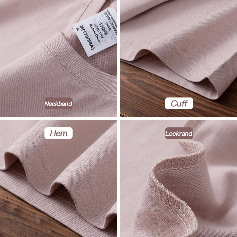 6.7Oz 190Gsm Combed Cotton Tees Tshirts Mens Solid Tops Woman Male Custom Team Uniform Class Clothes Summer Brand Customization